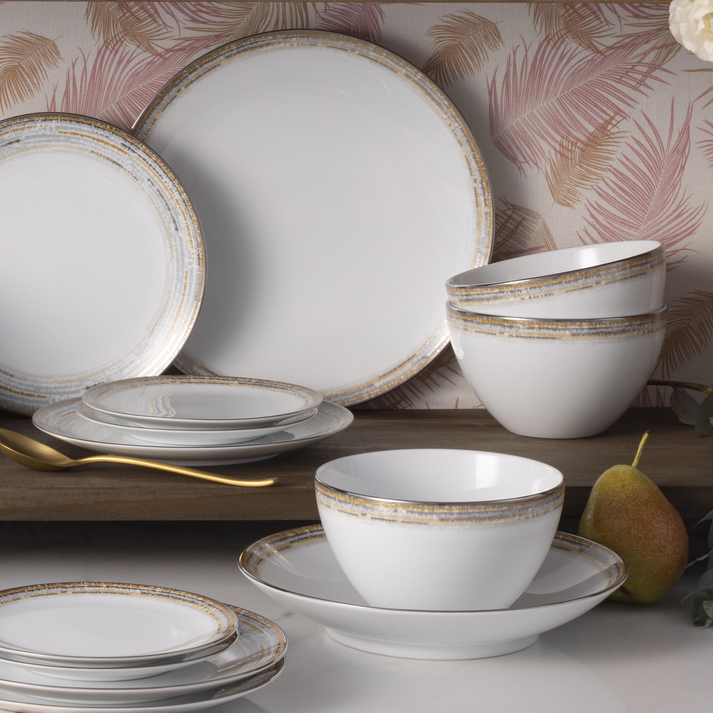 Amazon.com | Noritake Raylan 30-Piece Dinnerware Set, Service for